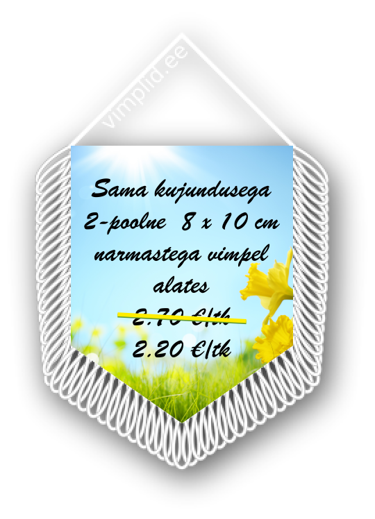 Kevade pakkumise vimpel valgete narmastega